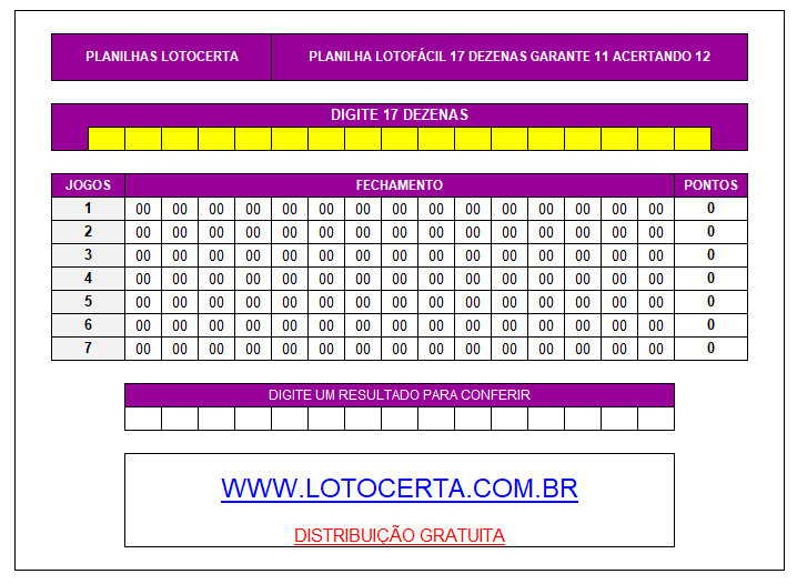 planilha lotofácil 17 dezenas