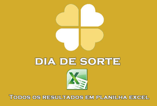 Todos os resultados Sorte do Dia em planilha excel