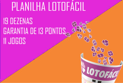 Planilha Lotofácil 19 dezenas