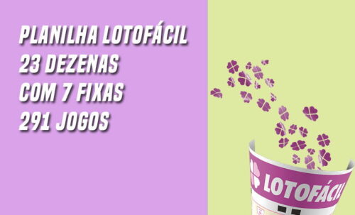 Planilha Lotofácil 23 dezenas