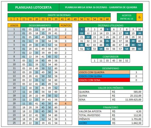 planilha mega sena 16 dezenas