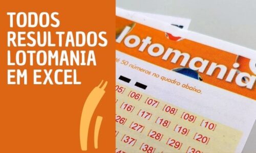 Todos os resultados Lotomania em planilha excel
